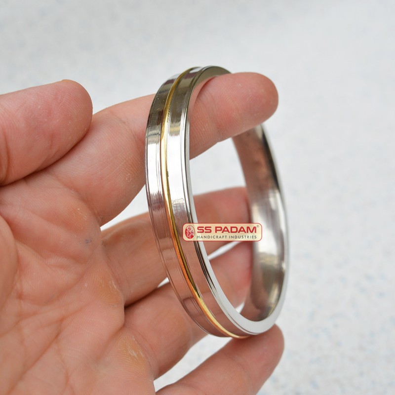 12mm Stainless Steel SP Flat Wide Brass Ring Punjabi Kada 12mm Stainless Steel SP Flat Wide Brass Ring Punjabi Kada