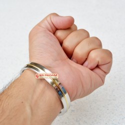 12mm Stainless Steel SP Flat Brass Ring Punjabi Kada