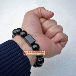 14mm Black Ebony Wood Karungali Designer Wrist Bracelet
