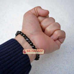 7MM Karungali Kattai Black Ebony Wood Wrist Bracelet for Men/Women
