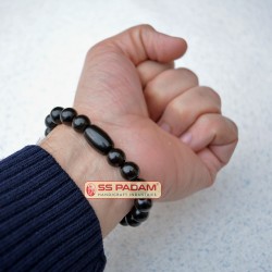 Black Ebony Wood Karungali Kattai Beads 10mm Wrist Bracelet