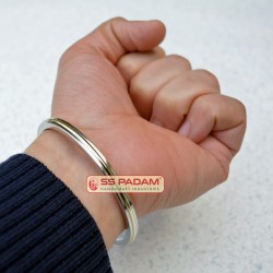Stainless Steel 6mm Flat Brass Ring Kada for Men & Women